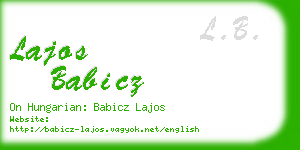 lajos babicz business card